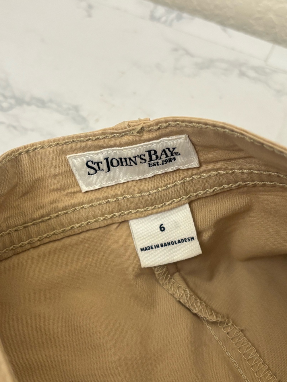 St. John's Bay Skirt Womens Sz 6 Khaki Tan Lightweight Stretch Shorts Lined - Picture 11 of 12